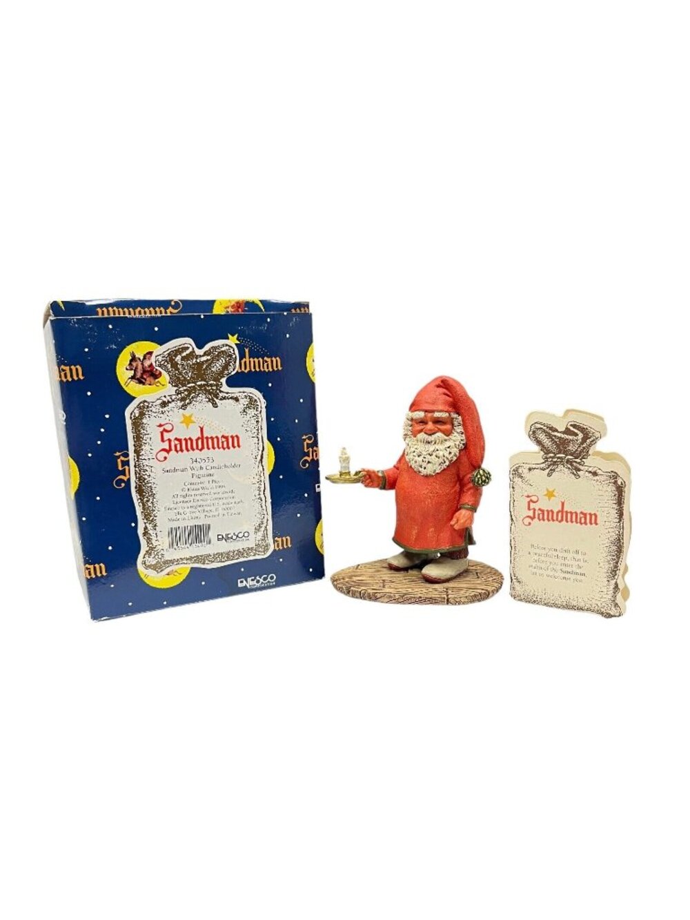 Enesco Sandman with Candleholder Figurine Klaus Wickl 1994 Christmas # 340553